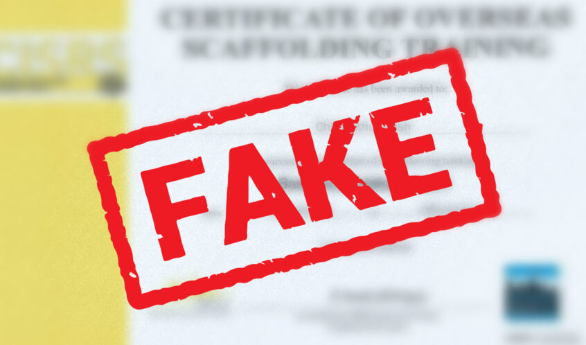 Unmasking the Threat of Fake Cards and Certificates: A Call for Authenticity in Scaffolding Training